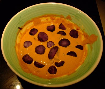 Purple Potatoes in Pakora Batter
